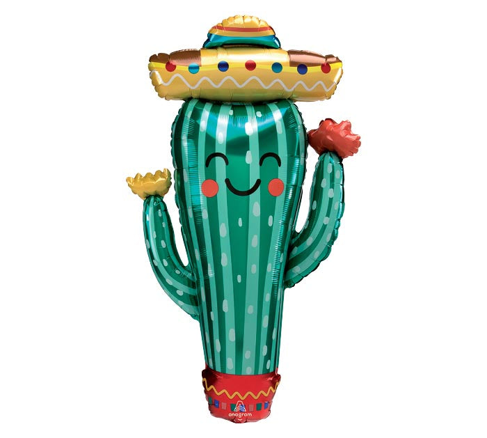 FIESTA CACTUS SHAPED BALLOON Qualatex Balloons Bonjour Fete - Party Supplies