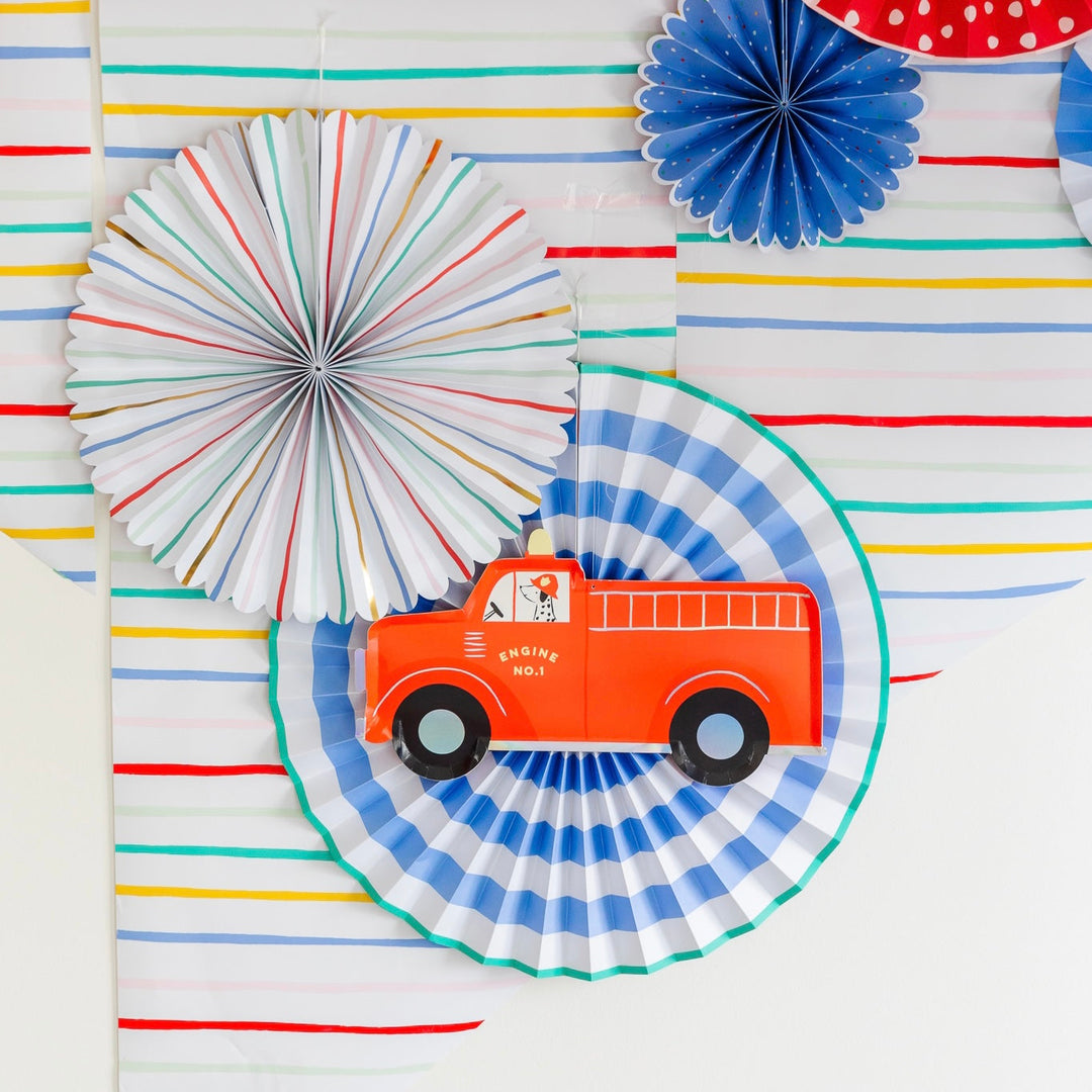 FIRE TRUCK PARTY PLATES Meri Meri Plates Bonjour Fete - Party Supplies