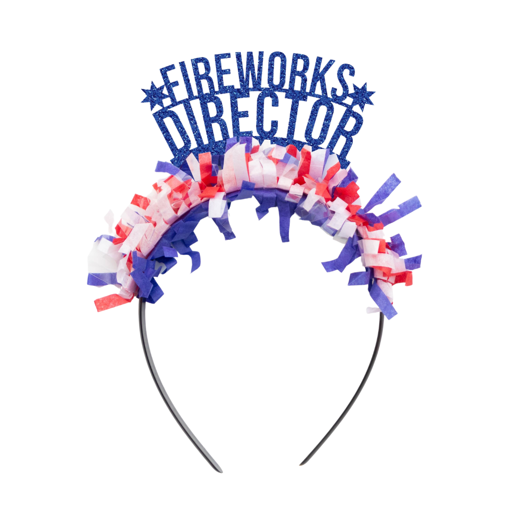 FIREWORKS DIRECTOR 4TH OF JULY PARTY CROWN Festive Gal 4th of July Bonjour Fete - Party Supplies