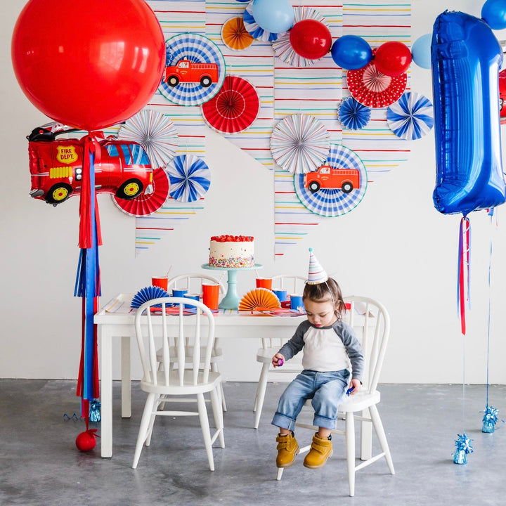 HAPPY BIRTHDAY PARTY FANS Oui Party Hanging Decor Bonjour Fete - Party Supplies