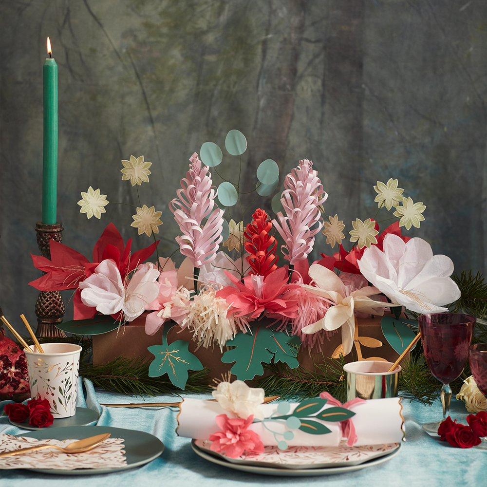 HAZEL GARDINER FLOWER CHRISTMAS CRACKERS Meri Meri Christmas Crackers Bonjour Fete - Party Supplies
