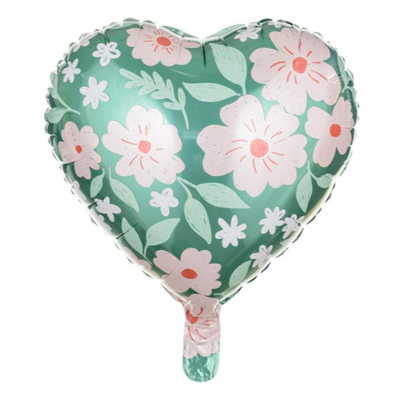 HEART WITH FLOWERS FOIL BALLOON Party Deco Bonjour Fete - Party Supplies
