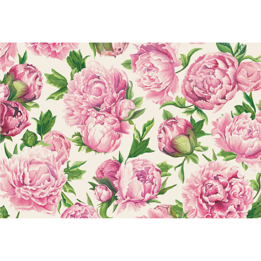 PEONY FLOWER PAPER PLACEMATS Hester & Cook Placemats Bonjour Fete - Party Supplies