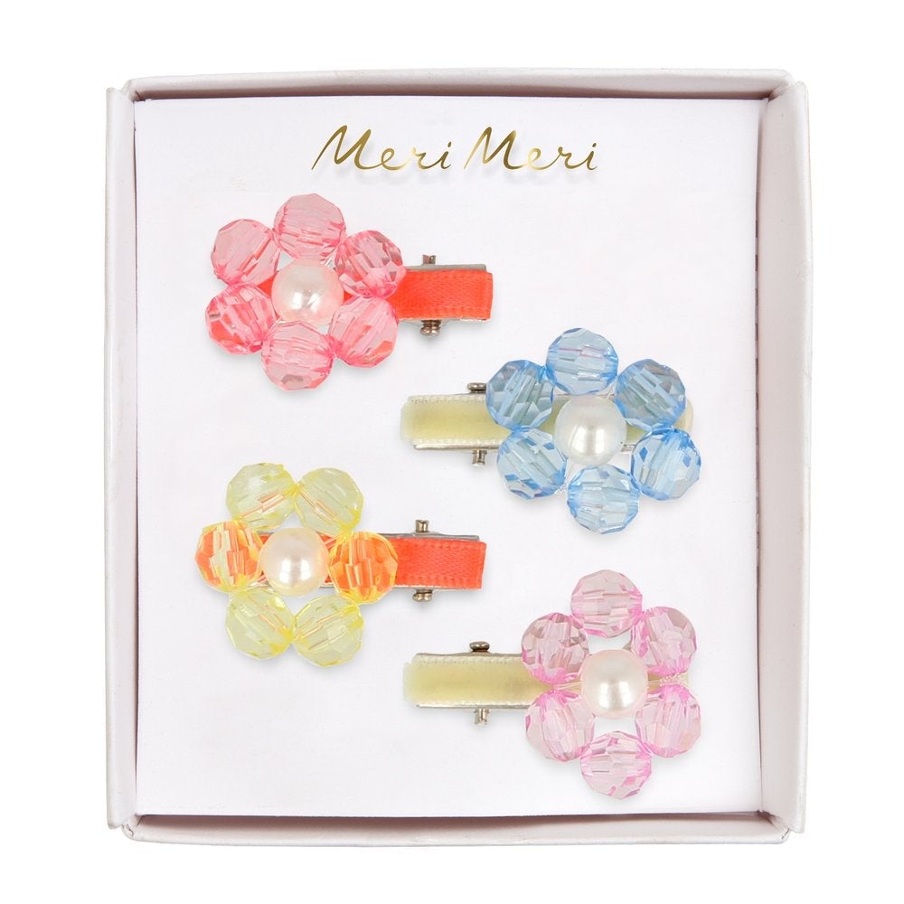 FLOWER JEWEL HAIR CLIPS Meri Meri Kid's Accessories & Costumes Bonjour Fete - Party Supplies