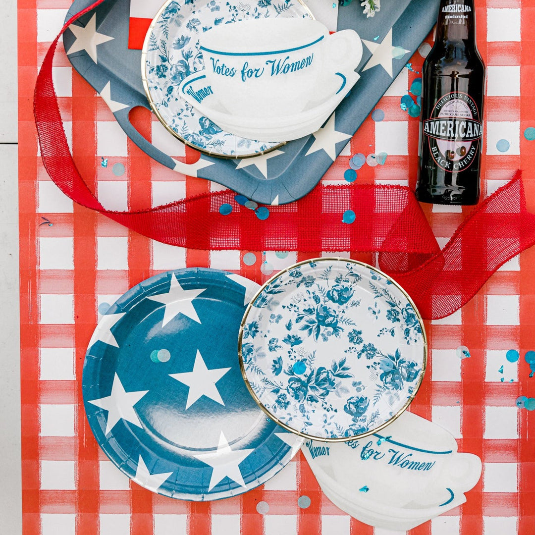 VOTES FOR WOMEN TEACUP PARTY NAPKINS Caspari Napkins Bonjour Fete - Party Supplies