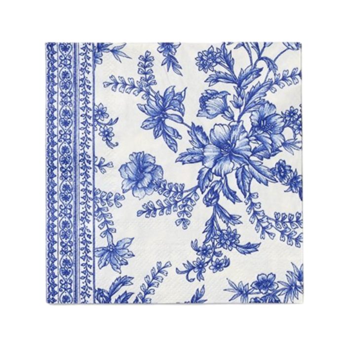 BLUE FRENCH TOILE PAPER COCKTAIL NAPKINS Coterie Party Supplies Napkins Bonjour Fete - Party Supplies