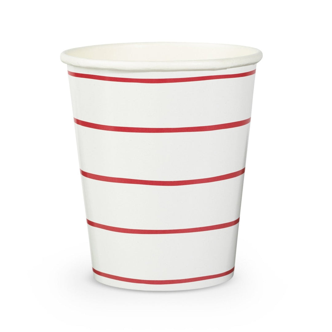 CANDY APPLE FRENCHIE STRIPED CUPS Jollity & Co. + Daydream Society Cups Bonjour Fete - Party Supplies