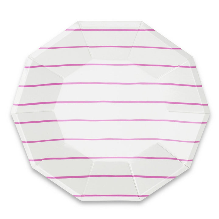 CERISE FRENCHIE STRIPED PLATES Jollity & Co. + Daydream Society Plates Large Bonjour Fete - Party Supplies