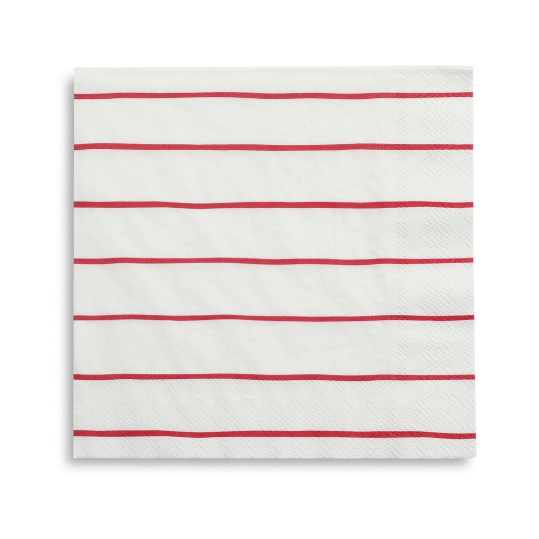 CANDY APPLE FRENCHIE STRIPED NAPKINS Jollity & Co. + Daydream Society Napkins Bonjour Fete - Party Supplies