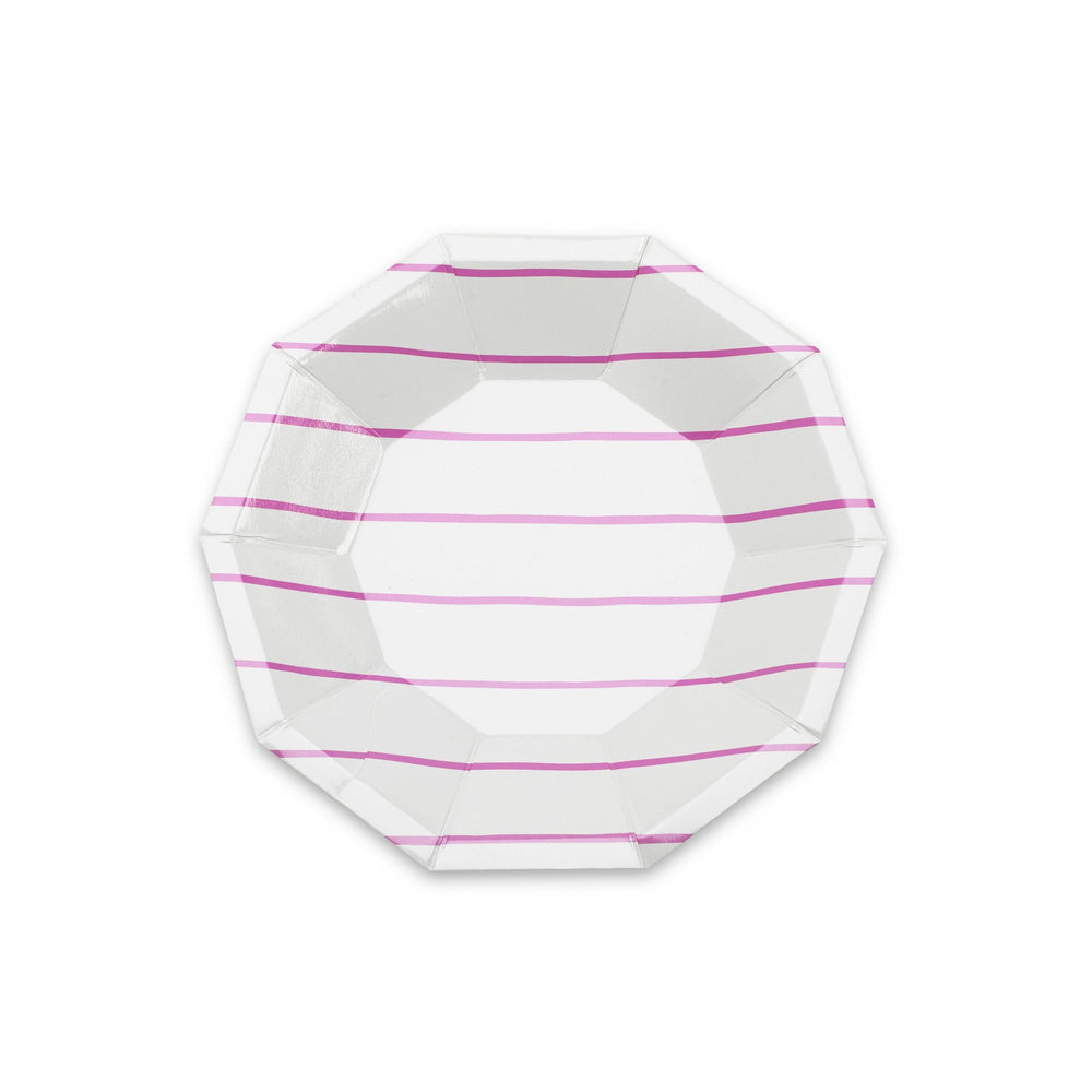 CERISE FRENCHIE STRIPED PLATES Jollity & Co. + Daydream Society Plates Small Bonjour Fete - Party Supplies