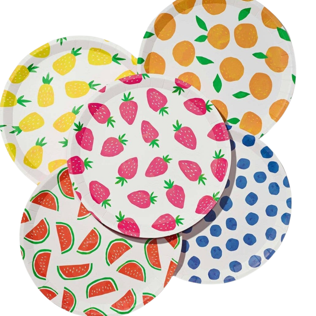 FRUIT PUNCH LARGE PAPER PARTY PLATES BY COTERIE Coterie Party Supplies Plates FRUIT PUNCH LARGE PAPER PARTY PLATES Bonjour Fete - Party Supplies