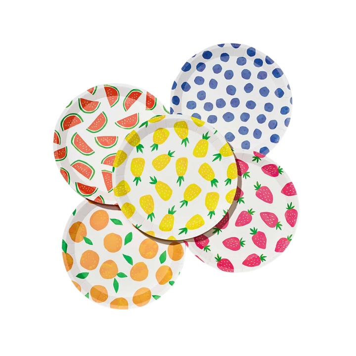 FRUIT PUNCH PAPER PARTY PLATES Coterie Party Supplies Plates Dessert Plates Bonjour Fete - Party Supplies