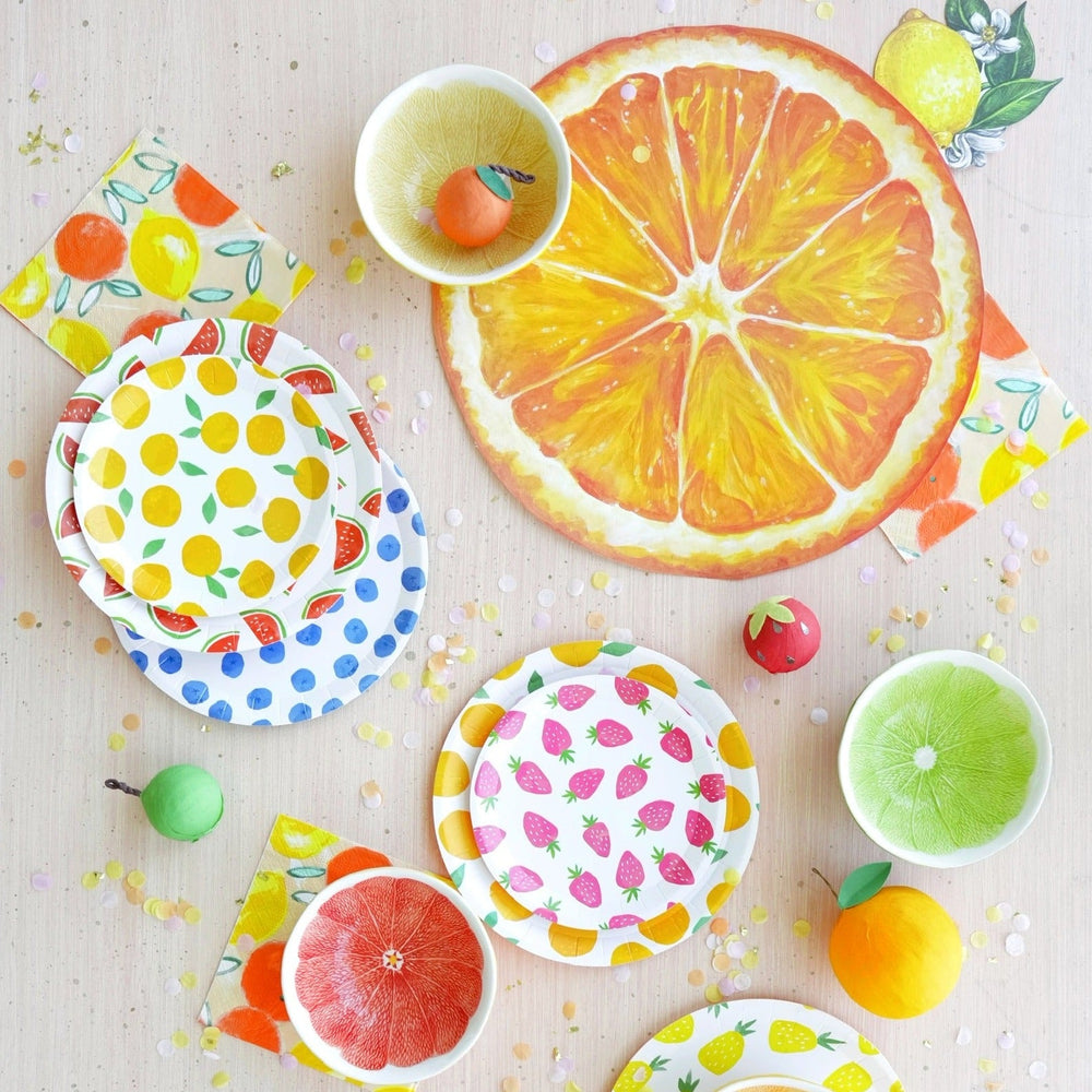 FRUIT PUNCH LARGE PAPER PARTY PLATES Coterie Party Supplies Plates Bonjour Fete - Party Supplies