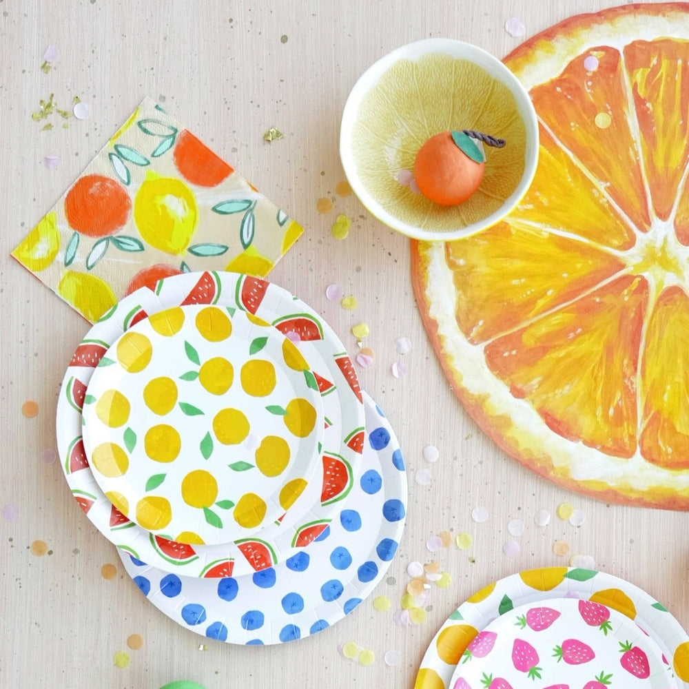 CITRUS FRUIT LEMON AND ORANGE NAPKINS Talking Tables Napkins Bonjour Fete - Party Supplies