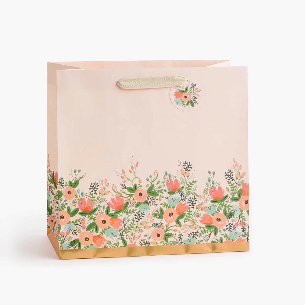 WILDFLOWER GIFT BAG BY RIFLE PAPER CO. Rifle Paper Co. Gift Bag LARGE - 12.5" L × 13" W Bonjour Fete - Party Supplies