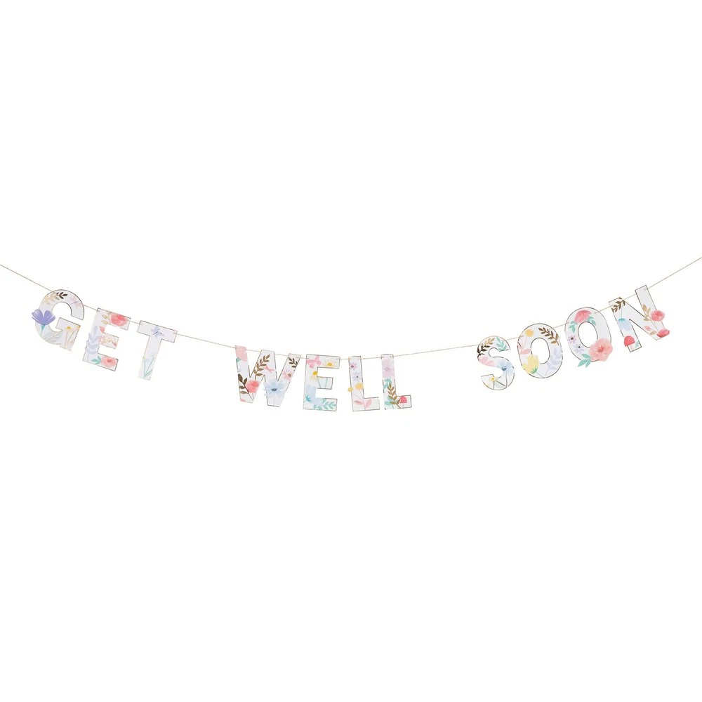 GET WELL SOON GARLAND CARD Meri Meri Greeting Card Bonjour Fete - Party Supplies