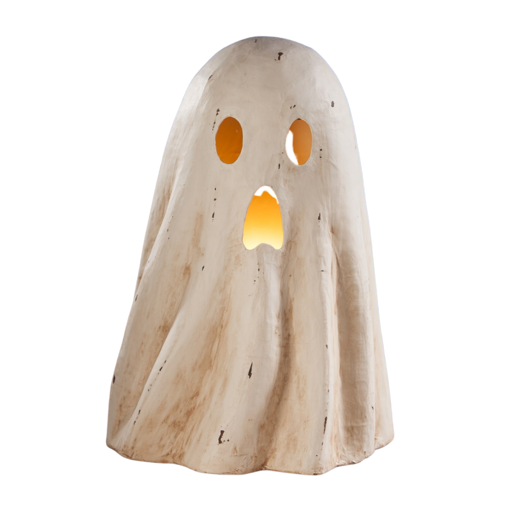GHOST LUMINARY LARGE PAPER MACHE Bethany Lowe Designs Halloween Home Bonjour Fete - Party Supplies