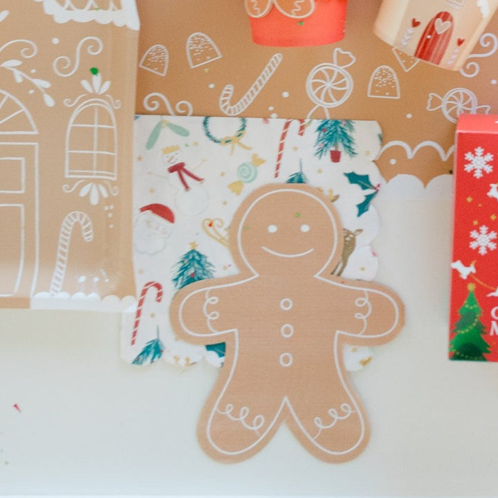 Gingerbread Man Shaped Napkins Bonjour Fete Party Supplies Christmas Holiday Party Supplies