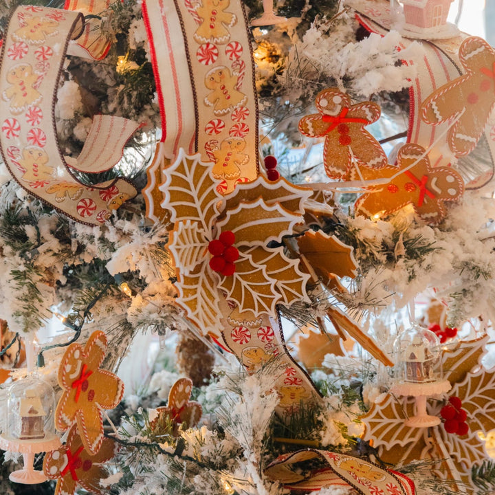 GINGERBREAD POINSETTIA STEM David Christopher's Collection Spray Bonjour Fete - Party Supplies