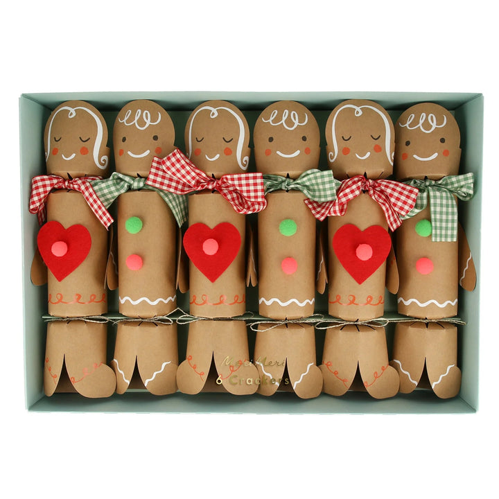 GINGERBREAD PEOPLE CRACKERS Meri Meri Bonjour Fete - Party Supplies