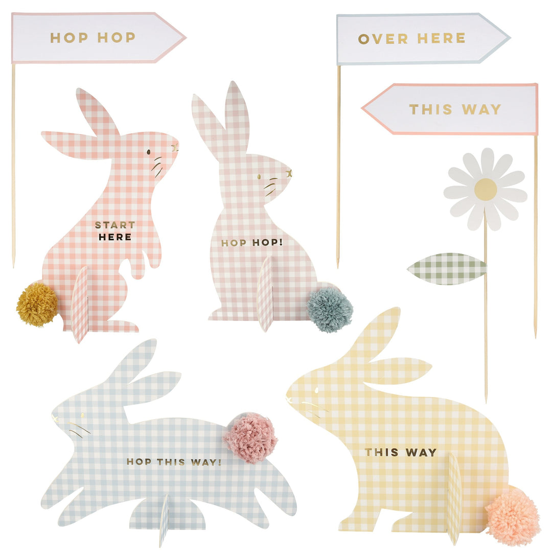 GINGHAM BUNNIES EGG HUNT KIT Meri Meri Egg Hunt Bonjour Fete - Party Supplies