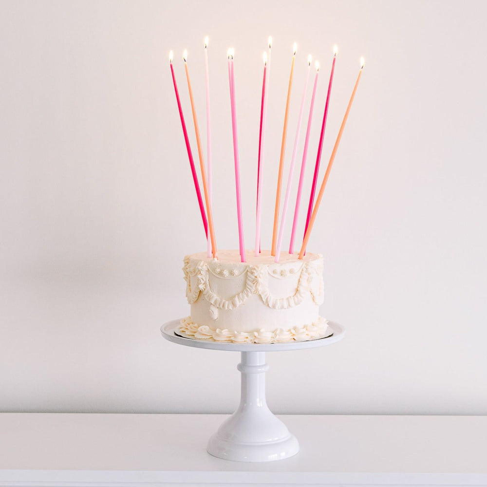 PINK TALL TAPERED CANDLES Meri Meri Birthday Candles Bonjour Fete - Party Supplies