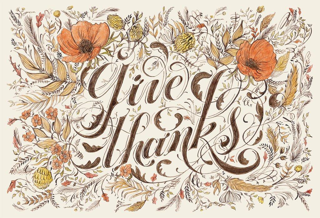 GIVE THANKS PLACEMAT Hester & Cook Thanksgiving Tableware Bonjour Fete - Party Supplies