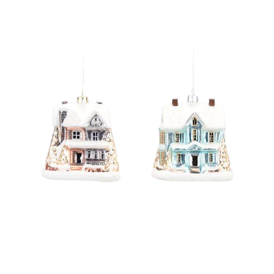 GLASS HOUSE ORNAMENT One Hundred 80 Degrees Christmas Ornament Bonjour Fete - Party Supplies