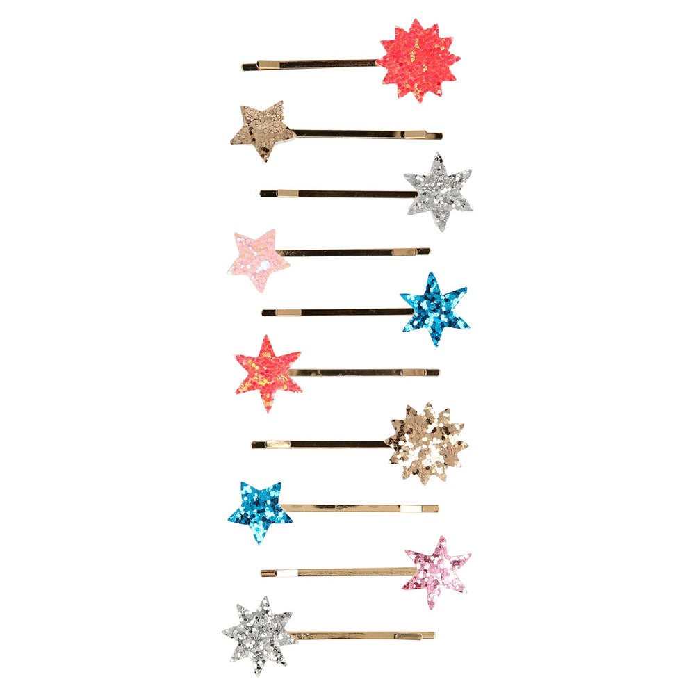 MIXED GLITTER STAR HAIR SLIDES Meri Meri Kid's Accessories & Costumes Bonjour Fete - Party Supplies