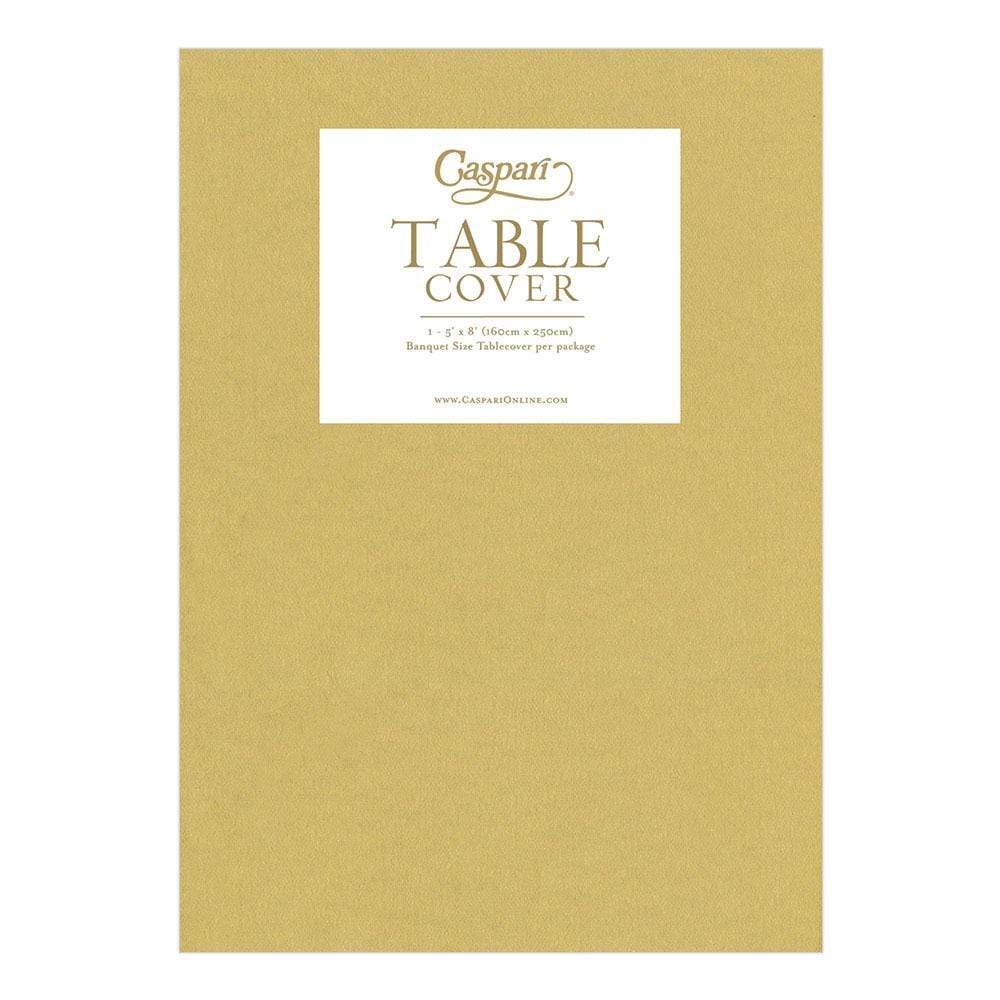 GOLD PAPER LINEN LIKE TABLE COVER Caspari Table Cover Bonjour Fete - Party Supplies