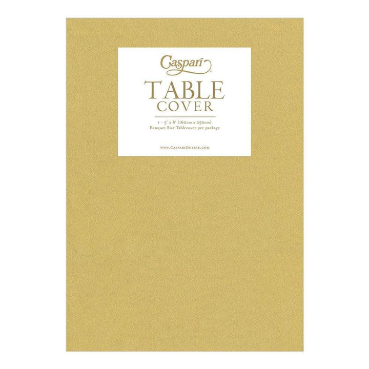 GOLD PAPER LINEN LIKE TABLE COVER Caspari Table Cover Bonjour Fete - Party Supplies
