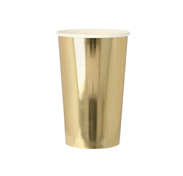 GOLD METALLIC PAPER CUPS Meri Meri Cups HIGHBALL - 13 OZ Bonjour Fete - Party Supplies