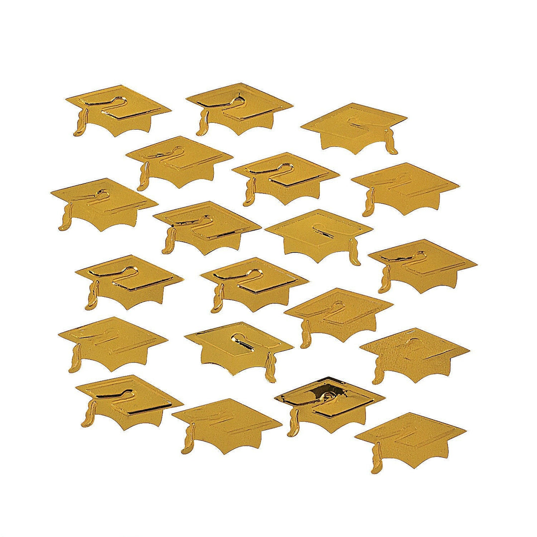 GOLD GRADUATION CAP CONFETTI Fun Express Graduation Bonjour Fete - Party Supplies