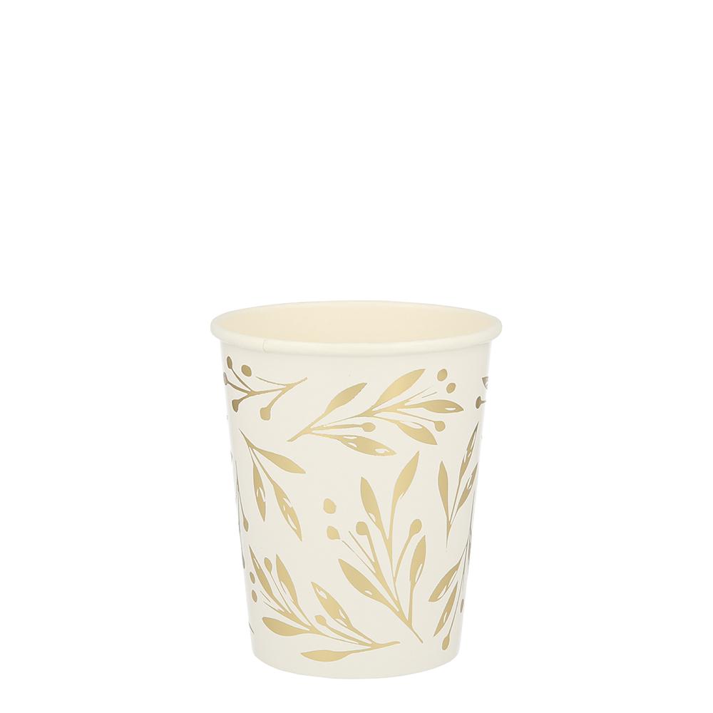 GOLD LEAF CUPS Meri Meri Cups Bonjour Fete - Party Supplies