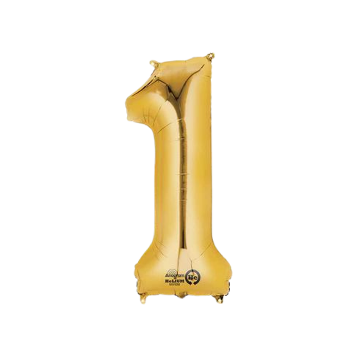 NUMBER 1 FOIL BALLOON LA Balloons Balloons 34" / Gold Bonjour Fete - Party Supplies