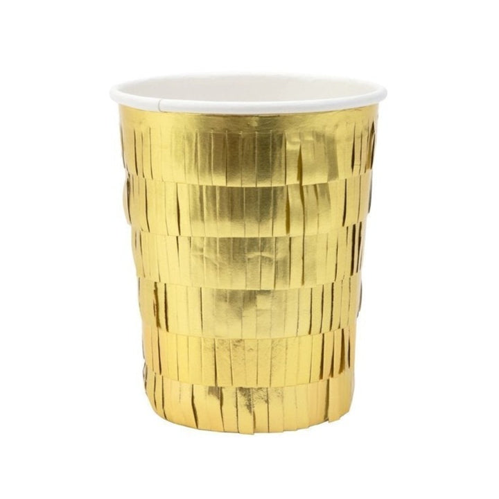 GOLD FRINGE PARTY CUPS Meri Meri Cups Bonjour Fete - Party Supplies
