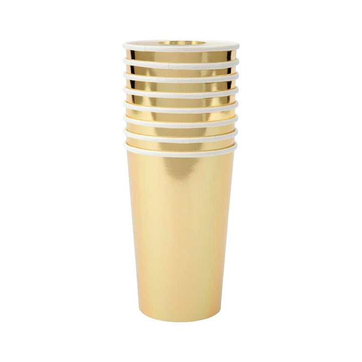 GOLD METALLIC PAPER CUPS Meri Meri Cups Bonjour Fete - Party Supplies