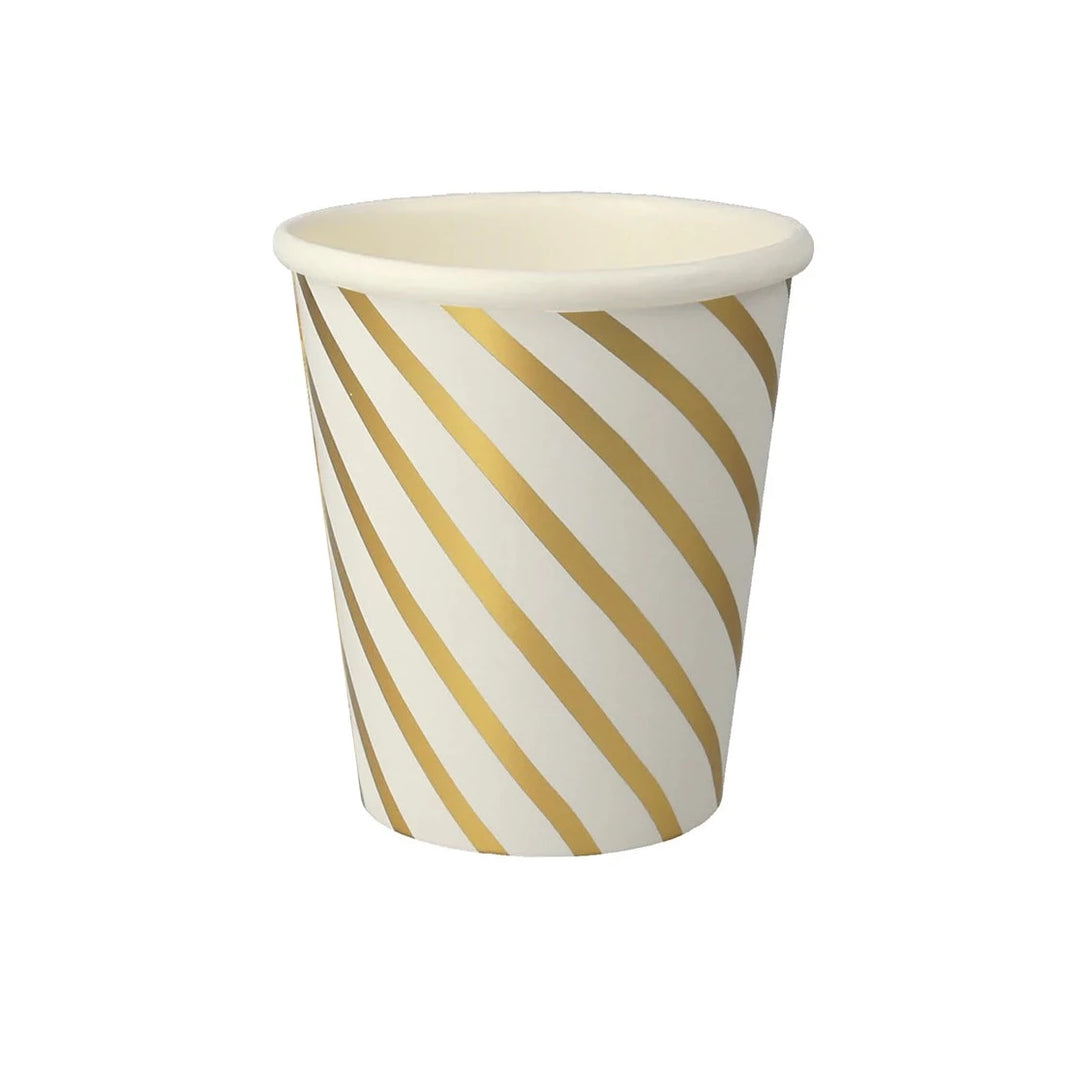 GOLD SWIRL CUPS Meri Meri Bonjour Fete - Party Supplies