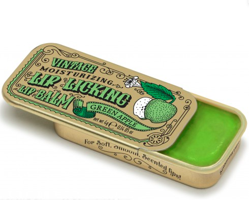 VINTAGE LIP LICKING LIP BALM Tinte Cosmetics Kid's Bath GREEN APPLE Bonjour Fete - Party Supplies