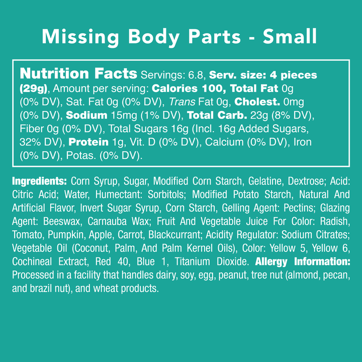 Missing Body Parts Gummy Candy Bonjour Fete Party Supplies Halloween Party Favors And Boo Baskets