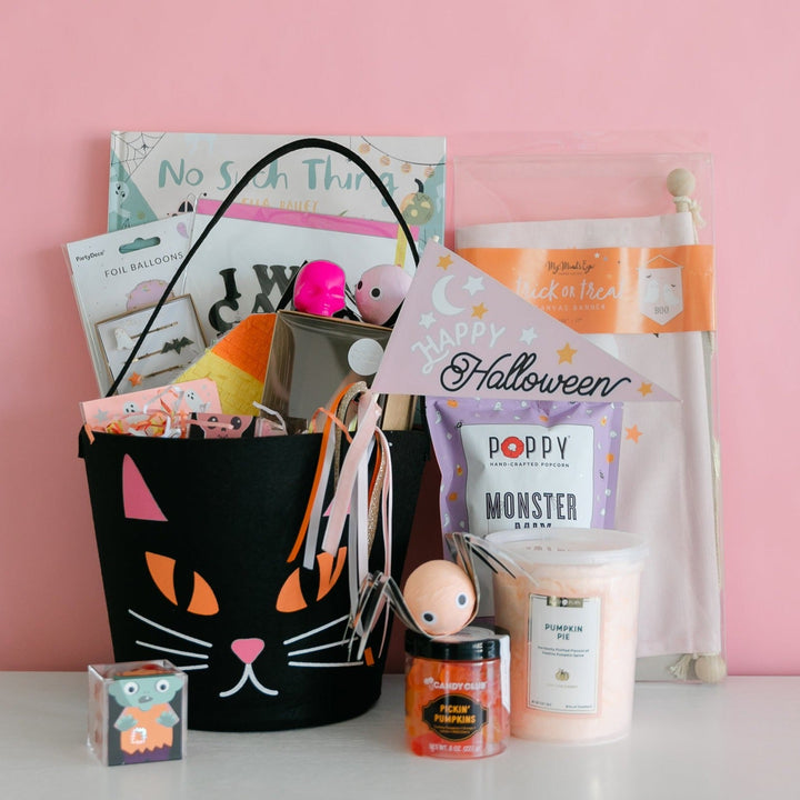PINK HAPPY HALLOWEEN BOO FLAG Thread Mama Halloween Party Favors Bonjour Fete - Pastel Halloween Party Supplies