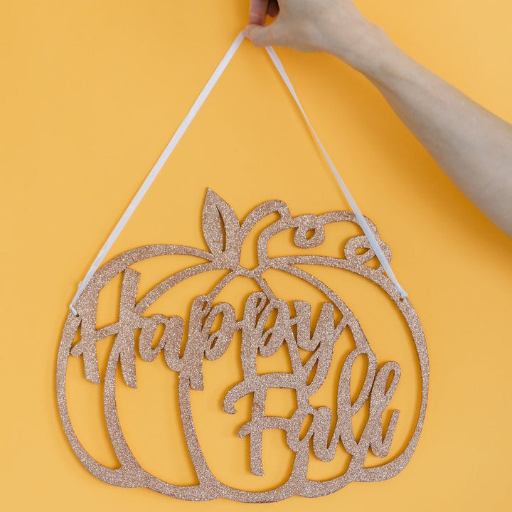 HAPPY FALL PUMPKIN SIGN Bethany Lowe Designs Halloween Party Decorations Bonjour Fete - Party Supplies