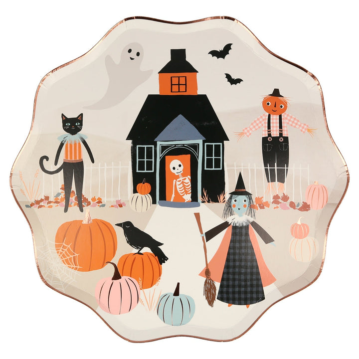 PUMPKIN PATCH PAPER PARTY PLATES Meri Meri Halloween Tableware Bonjour Fete - Party Supplies