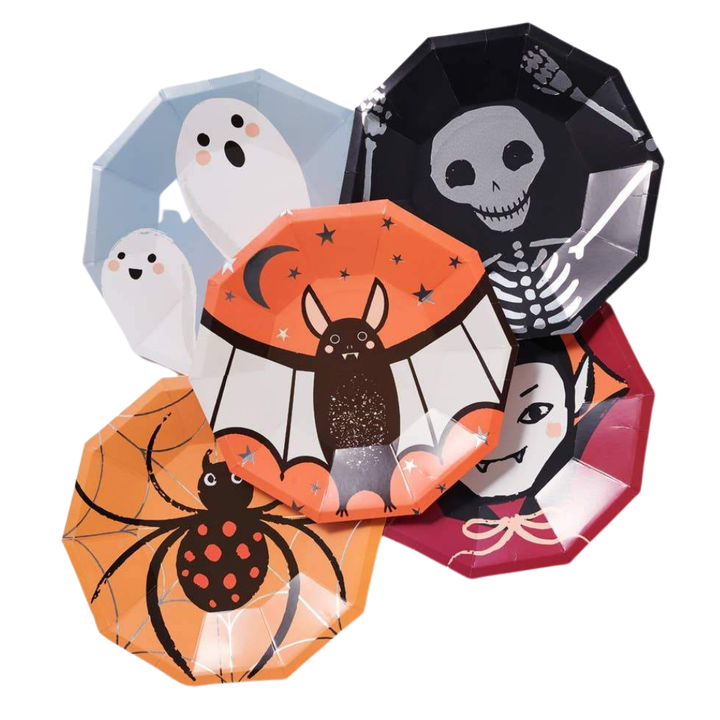 HALLOWEEN FRIGHTS PAPER PARTY PLATES Coterie Party Supplies Halloween Tableware Bonjour Fete - Party Supplies