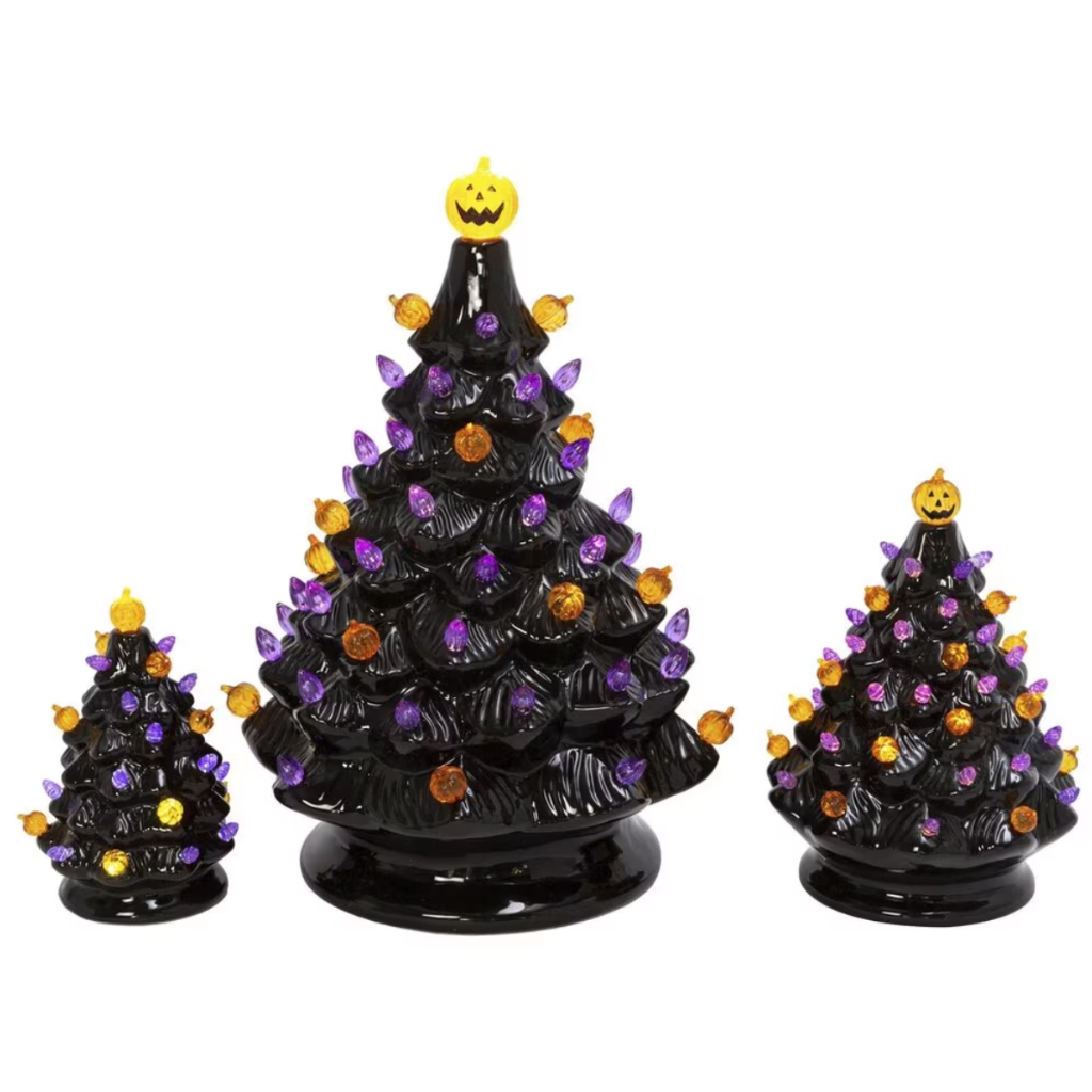 LIGHT UP HALLOWEEN TREE SET The Gerson Companies Halloween Home Decor Bonjour Fete - Party Supplies