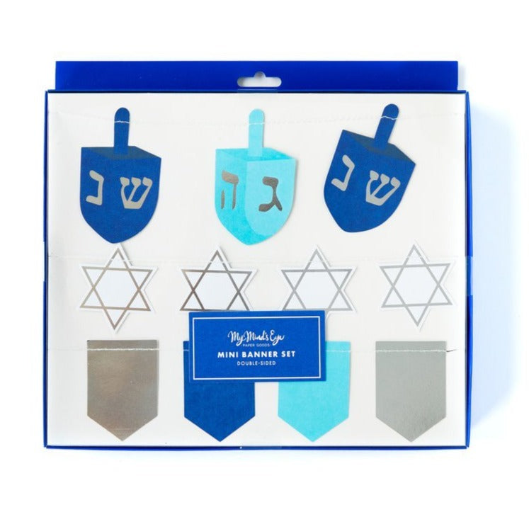 HANUKKAH MINI BANNER SET My Mind's Eye Hanukkah Bonjour Fete - Party Supplies