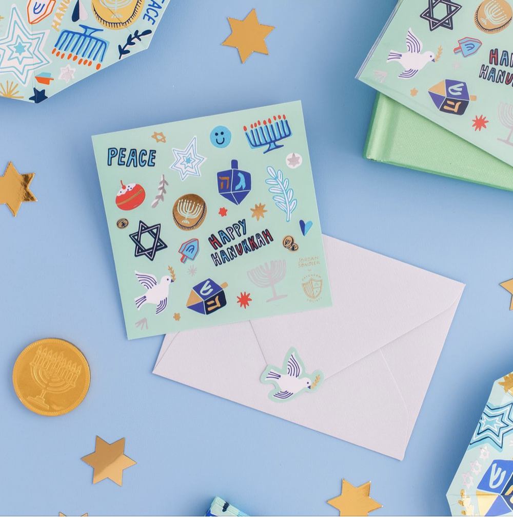 HANUKKAH FESTIVAL OF LIGHTS STICKER SET Jollity & Co. + Daydream Society Hanukkah Bonjour Fete - Party Supplies