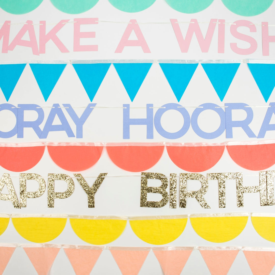 RAINBOW BIRTHDAY GARLAND DECORATION SET Meri Meri Garlands & Banners Bonjour Fete - Party Supplies