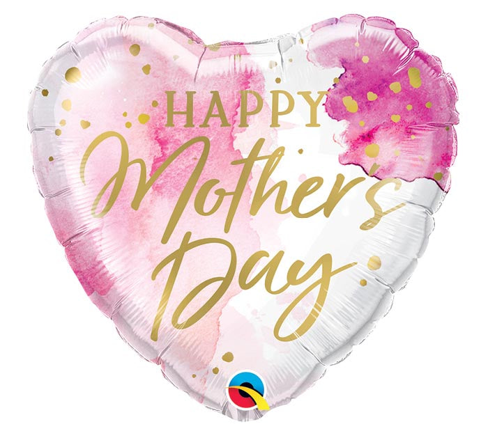 HAPPY MOTHER'S DAY WATERCOLOR BALLOON Qualatex Balloons Bonjour Fete - Party Supplies