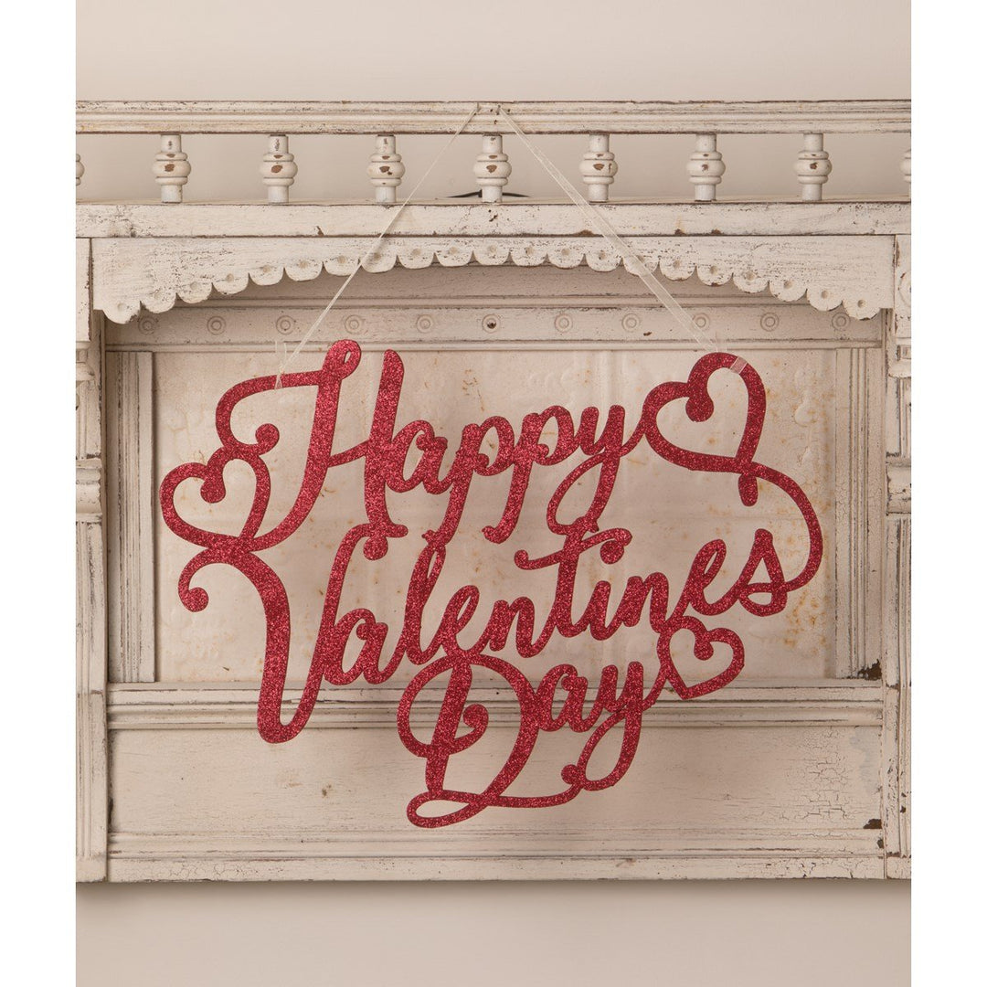 HAPPY VALENTINE'S DAY SIGN Bethany Lowe Designs Valentine's Decor Bonjour Fete - Party Supplies